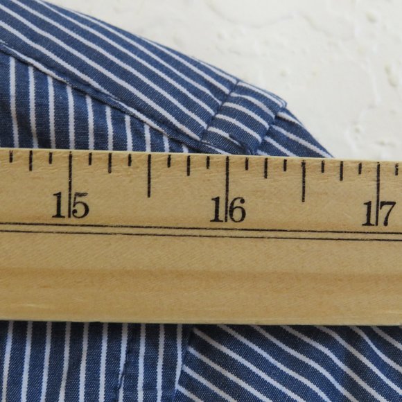 Hollister* Men's Long Sleeve Button Down Curved Hem Stripe Dress Shirt~ Size XL - Picture 8 of 13